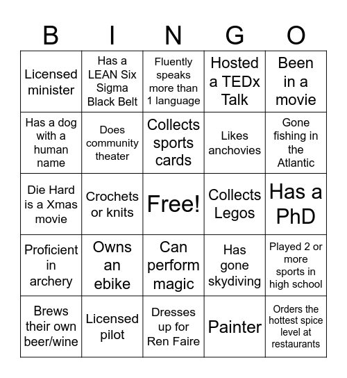 B.A.S.H. (Bingo and Scavenger Hunt) Bingo Card