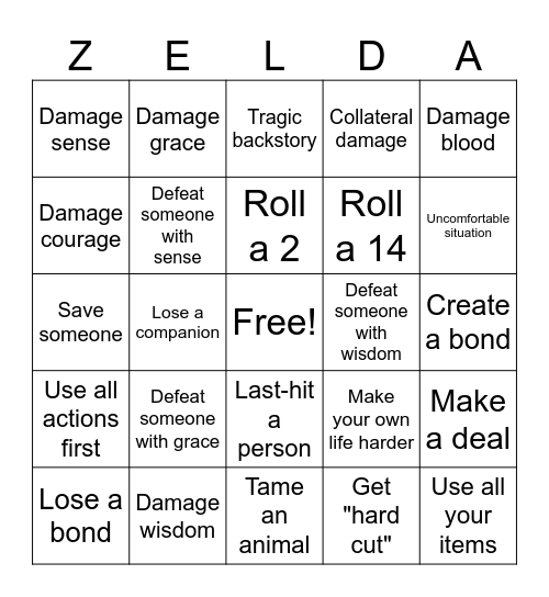Fellowship 2e Bingo Card