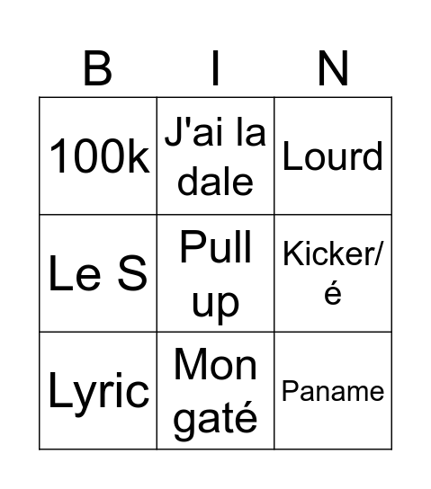Nouvelle école Bingo Card