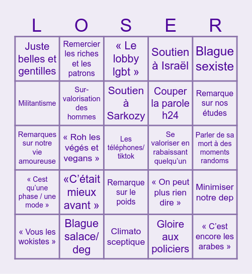 Ma-mitsva Bingo Card