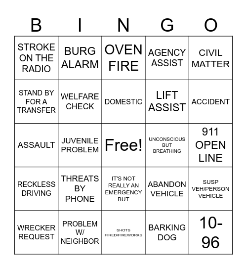 THANKSGIVING DISPATCH STYLE Bingo Card