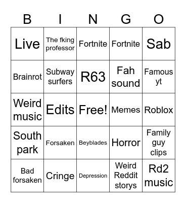 Tick tock Bingo Card