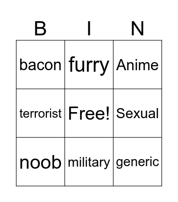 crazy avatars Bingo Card