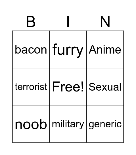 crazy avatars Bingo Card