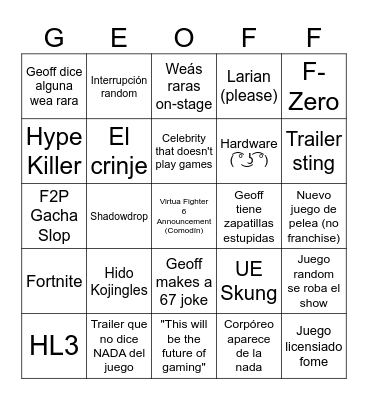 Game Awards Merry Festivus Bingo Card