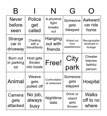 Cheaters Bingo Card