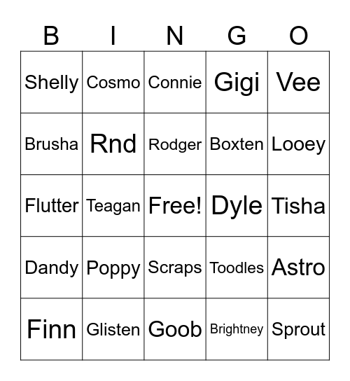 Dandy's world bingo Card