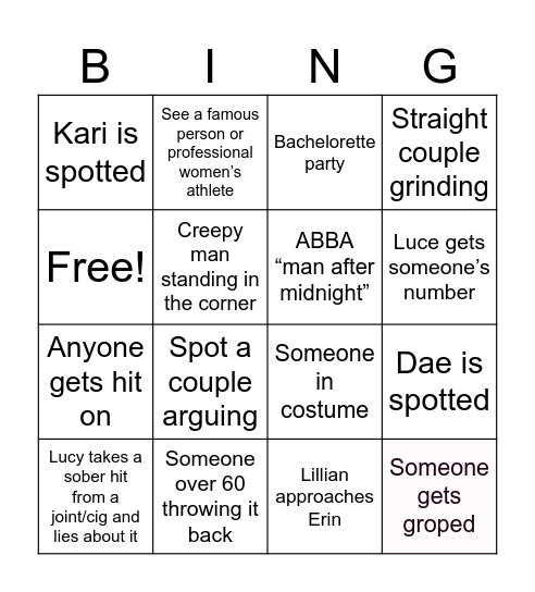 Wildrose 🌹 Bingo Card