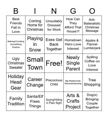 Hallmark/Lifetime Christmas Movie Bingo v3 Bingo Card