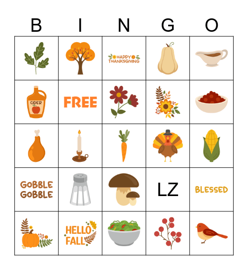 HAPPY THANKSGIVING VM/RA! Bingo Card