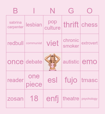 cheese's oomf bingo Card