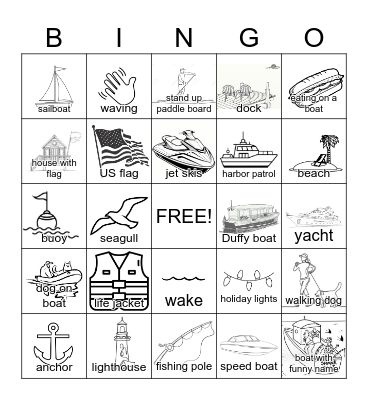 Duffy Boat - Newport Beach Bingo Card