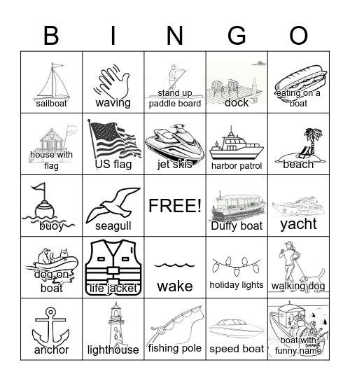 Duffy Boat - Newport Beach Bingo Card