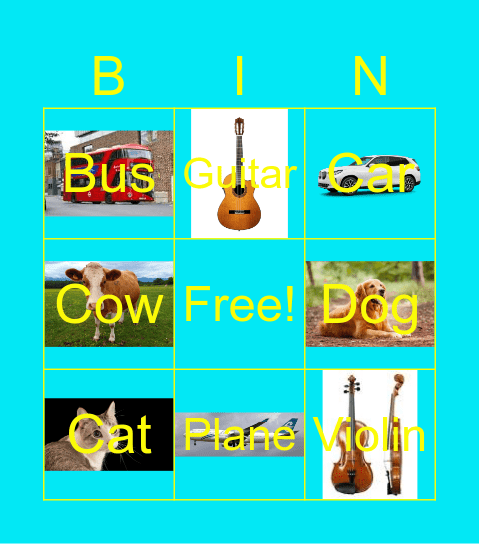 Untitled sounds Bingo Card