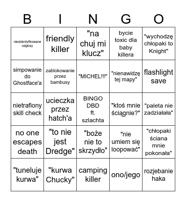 BINGO DBD ft. szlachta Bingo Card