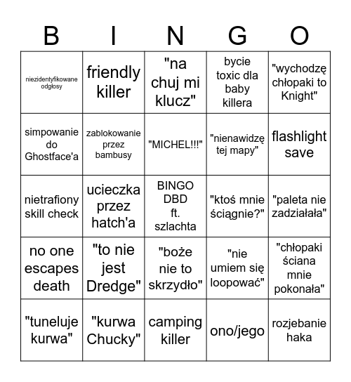 BINGO DBD ft. szlachta Bingo Card