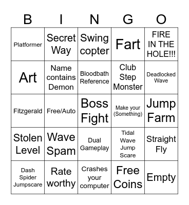 RECENT TAB BINGO Card