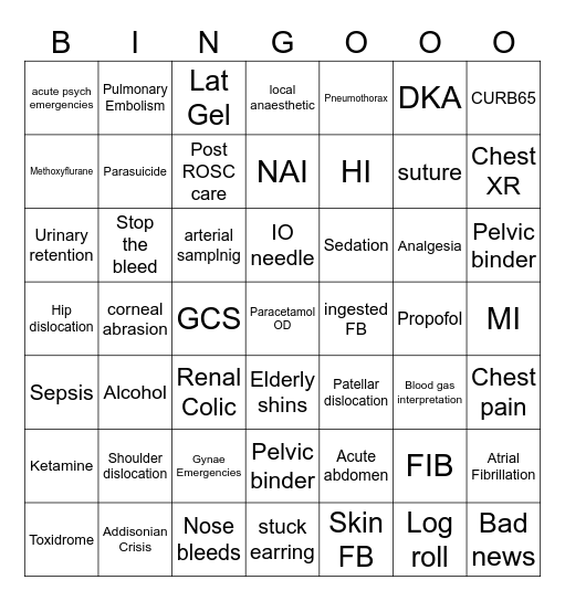 EM Bingo Card