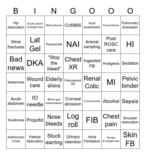 EM Bingo Card