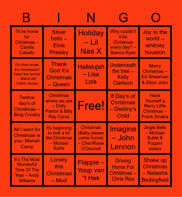 kerstbingo Card