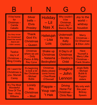 kerstbingo Card