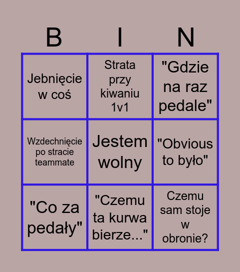 Bingo oskar Bingo Card