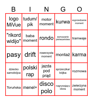 STOP CHAM BINGO Card
