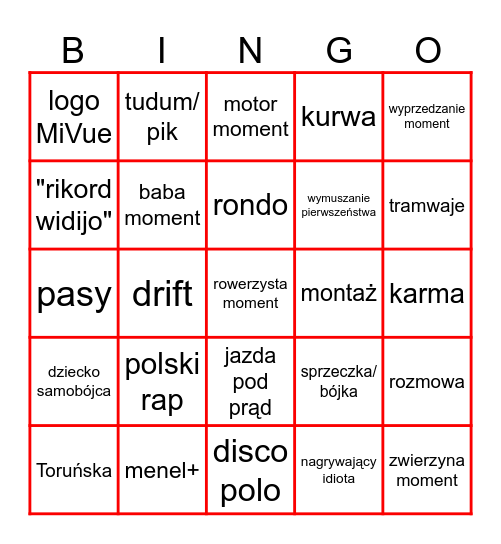 STOP CHAM BINGO Card