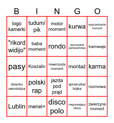 STOP CHAM BINGO Card