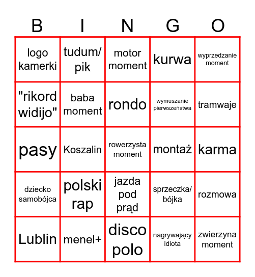 STOP CHAM BINGO Card