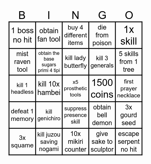 la festa del grazie Bingo Card