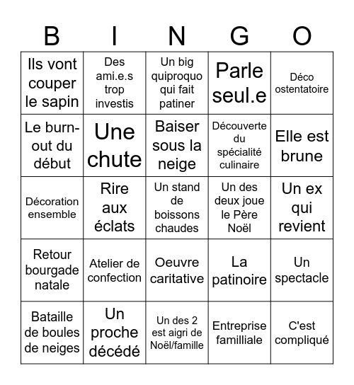 Christmas movies Bingo Card