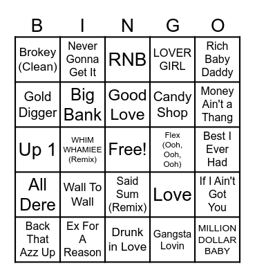 The Friendsmas Playlist Bingo Card