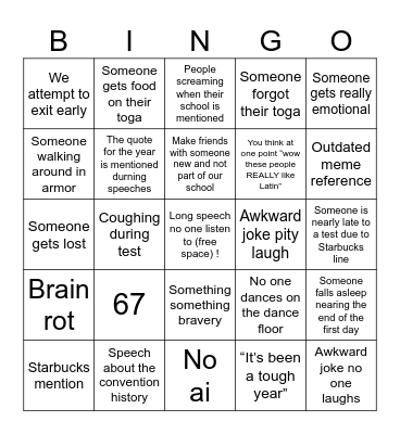 Convention bingo Card