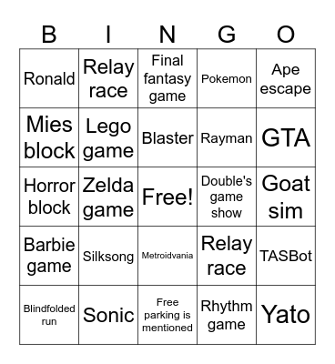 BSG Schedule Reveal Bingo Card