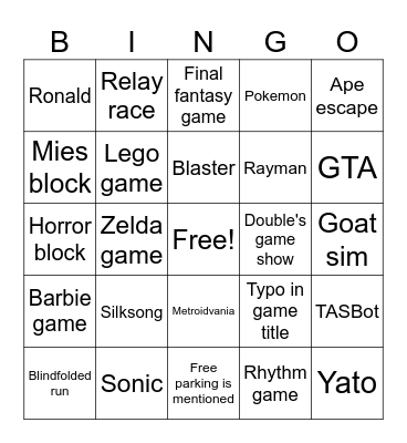 BSG Plus Schedule Reveal Bingo Card