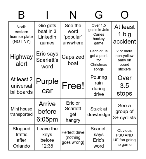 Pre-Thanksgiving drive 2025 Bingo Card
