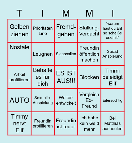 TIMMI BINGO Card