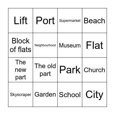 City Bingo Card