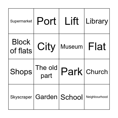 City Bingo Card