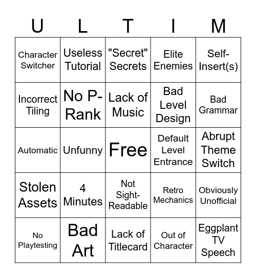 AFOM Bad Towers v1.1 Bingo Card