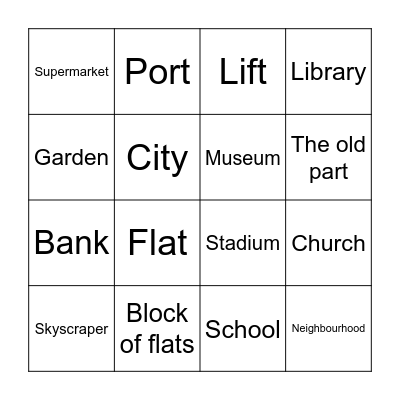 City Bingo Card