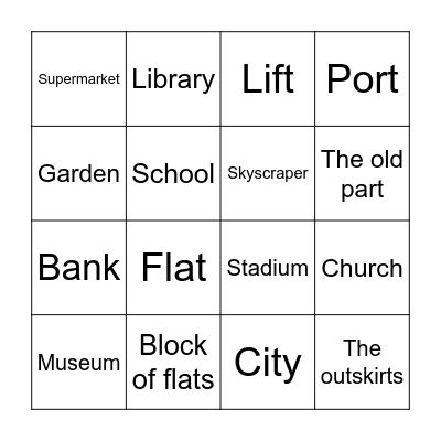 City Bingo Card