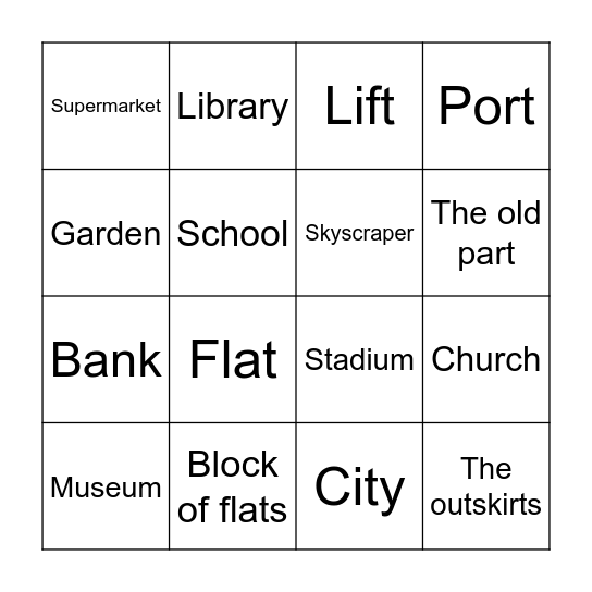 City Bingo Card