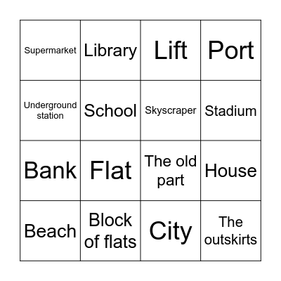 City Bingo Card