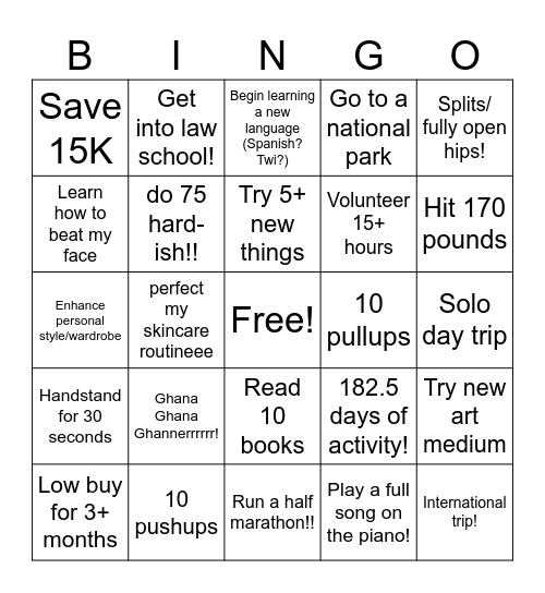 2026 Bingo!! Bingo Card
