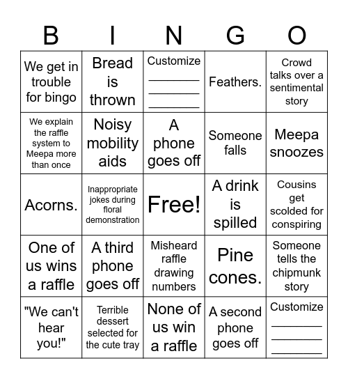 Garden Luncheon Bingo Card