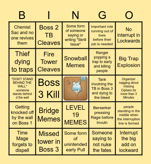 FORKED TOWER BINGO Card