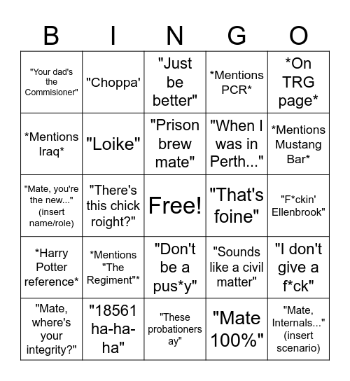 BEASLEY BINGO Card