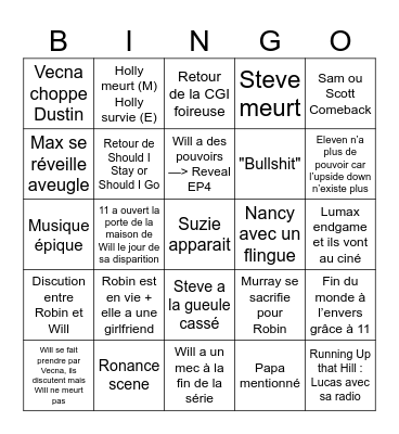 Bingo sérieux ST Bingo Card